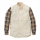Mr.GENTLEMAN-OXFORD×MADRAS CHECK B.D SHIRTS -YELLOW×MUSTARD