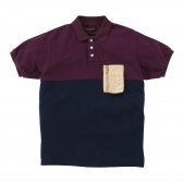 Mr.GENTLEMAN-HABANOS POCKET POLO SHIRTS -PURPLE×NAVY