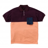 Mr.GENTLEMAN-HABANOS POCKET POLO SHIRTS -PURPLE×ORANGE