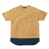 Mr.GENTLEMAN-BORDER×DENIM TEE - MUSTARD
