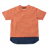 Mr.GENTLEMAN-BORDER×DENIM TEE - RED