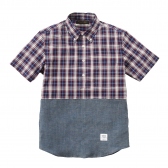 Mr.GENTLEMAN-S:S PULLOVER B.D SHIRTS -PURPLE
