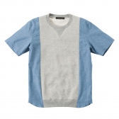 Mr.GENTLEMAN-SWEAT×CHAMBRAY TEE
