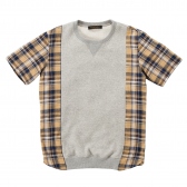 Mr.GENTLEMAN-SWEAT×MADRAS CHECK TEE -MUSTARD