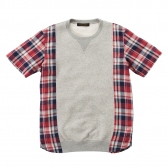 Mr.GENTLEMAN-SWEAT×MADRAS CHECK TEE -RED