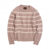 HABANOS-ALAN BORDER KNIT SWEATER - Oatmal