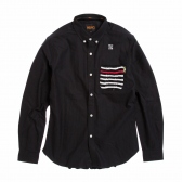 HABANOS-ALAN KNIT BORDER B.D SHIRTS - Black