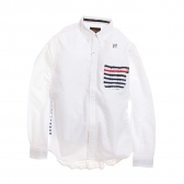 HABANOS-ALAN KNIT BORDER B.D SHIRTS - White