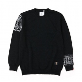 BEDWIN-C-NECK JACQUARD SWEATER 「MACLISE」 - Black