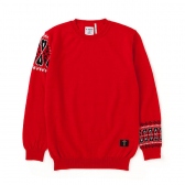 BEDWIN-C-NECK JACQUARD SWEATER 「MACLISE」 - Red