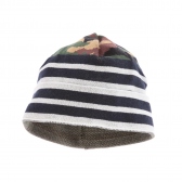 HABANOS-CAMO BORDER KNIT BEANIE - Navy×White