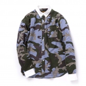 HABANOS-CAMO GINGHAM CLERIC SHIRTS - Navy