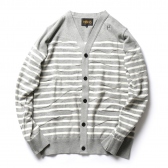 HABANOS-CAMO BORDER CARDIGAN - Gray × White