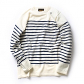 HABANOS-CAMO BORDER KNIT - White × Blue
