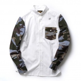HABANOS-CAMO MIX POPLIN SHIRTS - White × Navy