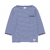 BEDWIN-8:S B-NECK BORDER T 「BUTCHER」 - Blue