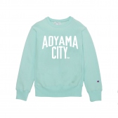 Mr.GENTLEMAN-CHAMPION CREW-NECK SWEAT - AOYAMA CITY PRINT - Ice Blue