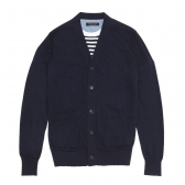 Mr.GENTLEMAN-LAYERED BORDER CARDIGAN - Navy