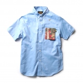HABANOS-MILITARY NYLON POCKET S:SL SHIRTS - Sax