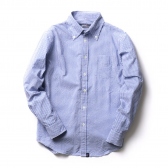 GOODENOUGH IVY-SEERSUCKER GINGHAM L:S SHIRT - Blue