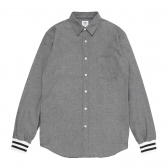 Mr.GENTLEMAN-STRIPE RIB CHAMBRAY L:S SHIRTS - Chambray Black