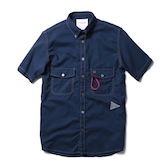 and wander-color ox short sleeve shirt - Blue