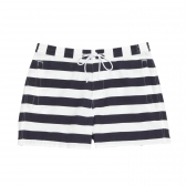 Mr.GENTLEMAN-BORDER CITY SWIM SHORTS - Navy × White