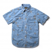 HABANOS-CHAMBRAY CAMO-FLOWER S:SL SHIRTS - Used Indigo