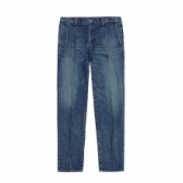 Mr.GENTLEMAN-CENTER PRESS DENIM TROUSERS - Vintage Wash