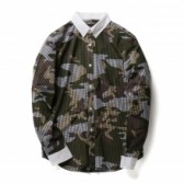 HABANOS-CAMO GINGHAM CLERIC SHIRTS - Black