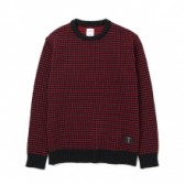 BEDWIN-C-NECK JACQUARD KNIT SWEATER「DANNY」 - Black