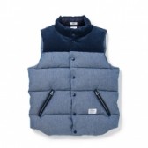 BEDWIN-CHAMBRAY DOWN VEST「FRIPP」 - Blue
