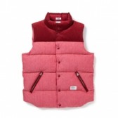BEDWIN-CHAMBRAY DOWN VEST「FRIPP」 - Red