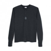 Stevenson Overall Co.-Wool Long Sleeve Henley - LH1 - Black