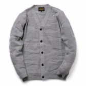 HABANOS-7G WOOL CAMO CARDIGAN - Gray