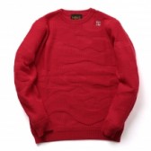 HABANOS-7G WOOL CAMO CREW KNIT - Red