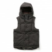 ENGINEERED GARMENTS-Hooded Down Vest - Antique HB - Brown