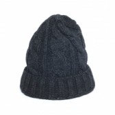 Stevenson Overall Co.-Indigo Cable Knitted Cap - KC1 - Black Indigo