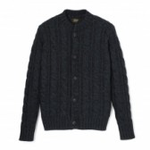 Stevenson Overall Co.-Indigo Cable Knitted Cardigan - CC1 - Black Indigo
