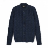 Stevenson Overall Co.-Indigo Cable Knitted Cardigan - CC1 - Indigo