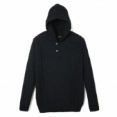 Stevenson Overall Co.-Indigo Knit Hooded Sweatshirt - HP1 - Black Indigo