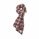 ENGINEERED GARMENTS-Long Scarf - Brushed Twill Plaid - Purple:Brown
