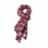 ENGINEERED GARMENTS-Long Scarf - Brushed Twill Plaid - Red:Navy