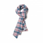 ENGINEERED GARMENTS-Long Scarf - Rodeo Flannel - Lt.Blue:Red