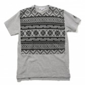 ENGINEERED GARMENTS-Printed Pocket T-Shirt Fair Isle:Snowflake - Grey