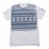 ENGINEERED GARMENTS-Printed Pocket T-Shirt Fair Isle:Snowflake - White