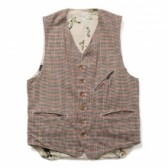 ENGINEERED GARMENTS-Reversible Vest - Houndstooth Plaid - Khaki