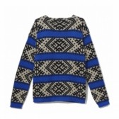 NAISSANCE-BOAT NECK JAQUARD KNIT - Blue