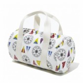 NAISSANCE-ORIGINAL FLAG PRINT DRUM BAG - White