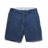 NAISSANCE-INDIGO DYED RUGBY SHORTS - Blue
